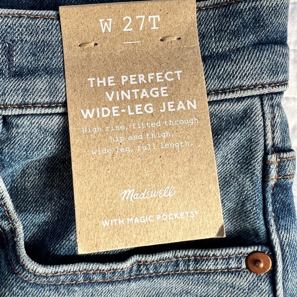 Madewell Blue Wide Leg Jeans - Picture 2 of 5